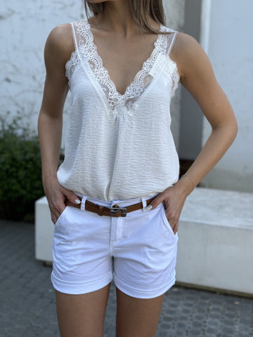 Shorts pantalone corto donna bianco made in italy